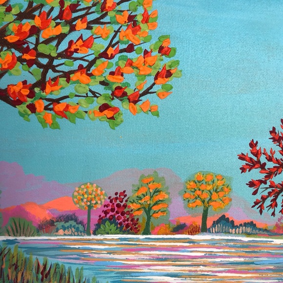 Autumn Trees Original Painting 🍁 Fall Leaves Art - Picture 10 of 12